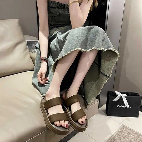 Double Strap Sling Back Sliders